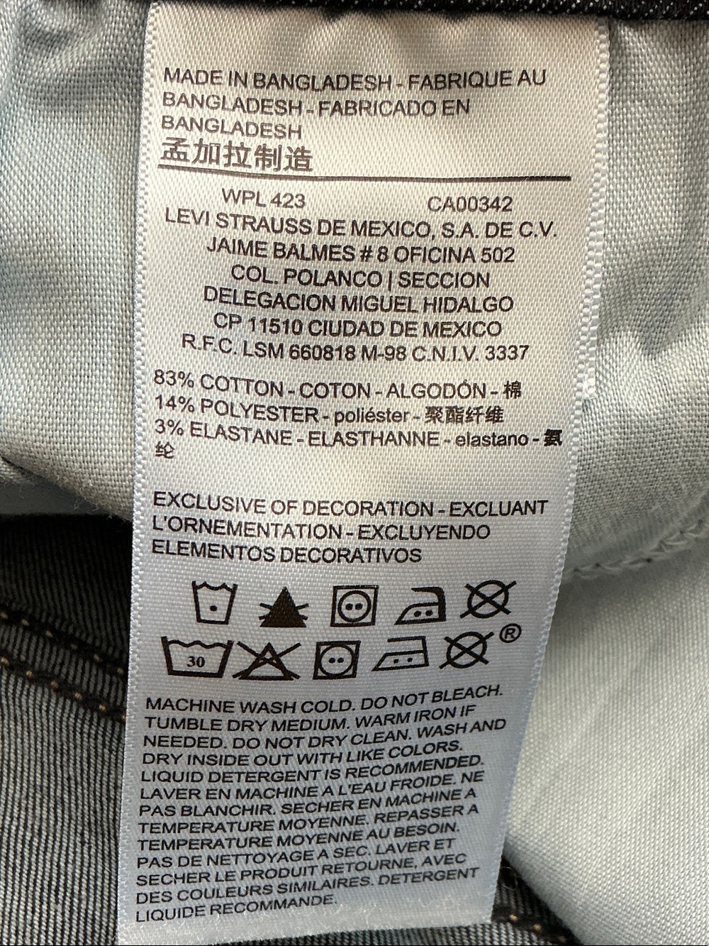 Denizen from Levi's Dark Blue Cropped Slim Jeans - Picture 6 of 6